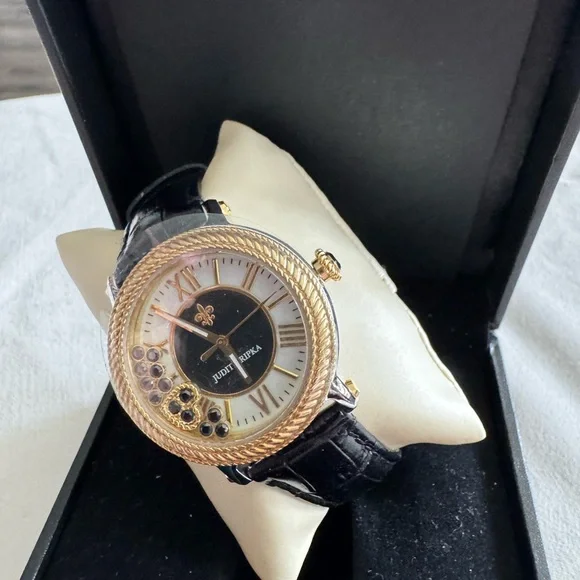 Judith Ripka Black and Gold Women's Watch - Picture 2 of 4